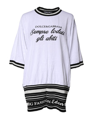 White Cotton DG Fashion Crew Neck Tee T-shirt