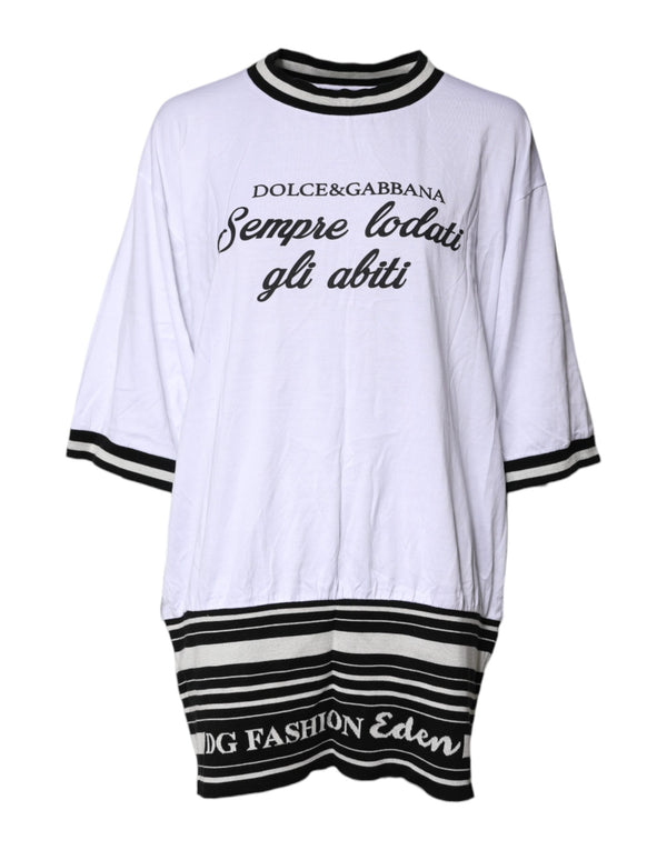 White Cotton DG Fashion Crew Neck Tee T-shirt
