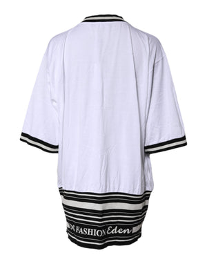 White Cotton DG Fashion Crew Neck Tee T-shirt