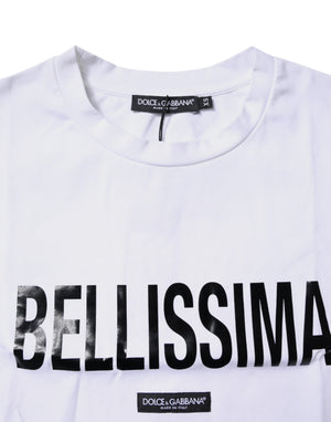 White Bellissima Cotton Crew Neck T-shirt