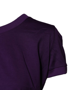 Violet Cotton Crewneck Short Sleeves T-shirt