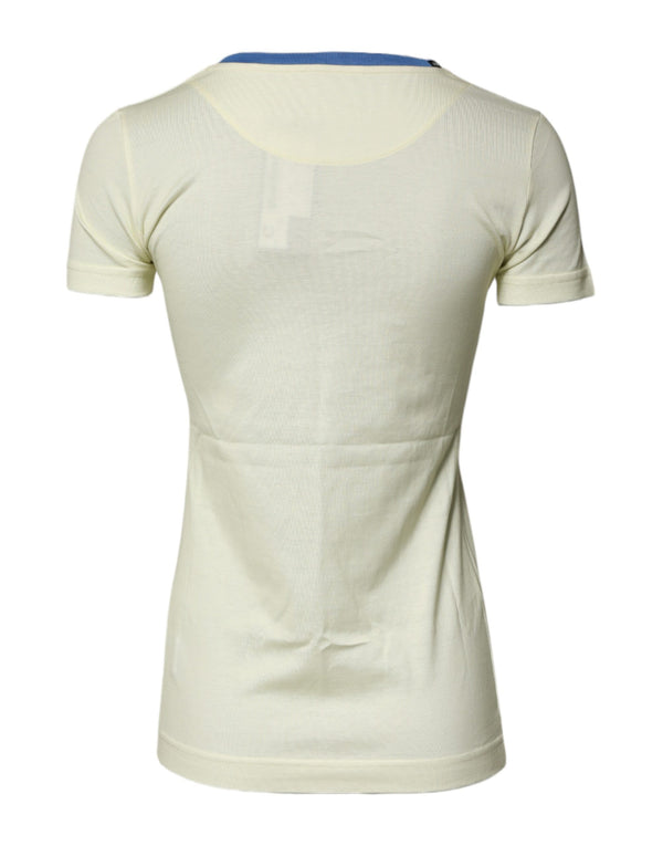 Light Yellow Cotton Short Sleeve T-shirt