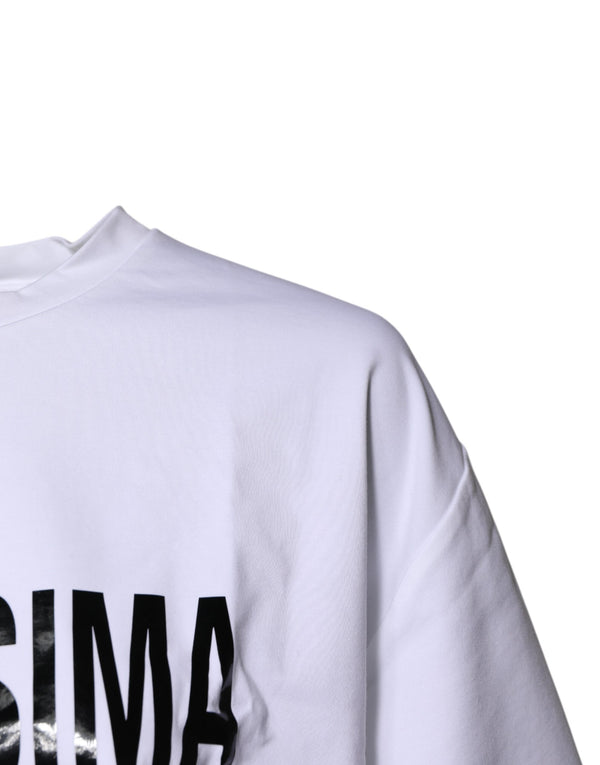 White Bellissima Cotton Crew Neck T-shirt