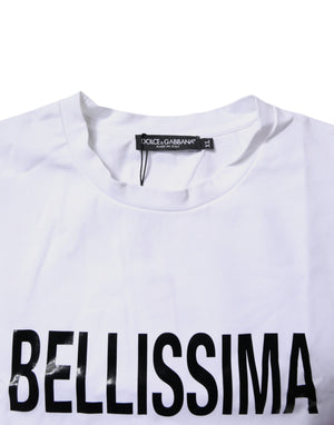 White Bellissima Cotton Crew Neck T-shirt