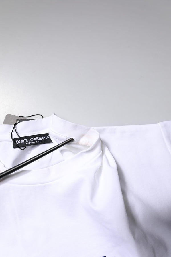 White Bellissima Cotton Crew Neck T-shirt