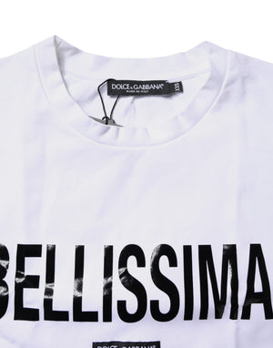 White Bellissima Cotton Crew Neck T-shirt