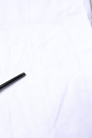 White Cotton Printed Round Neck Top T-shirt