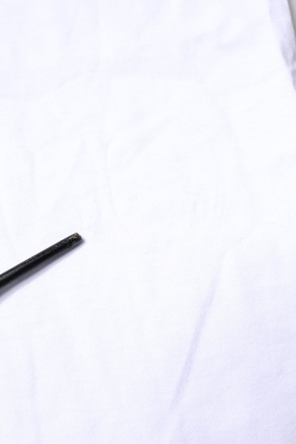 White Cotton Printed Round Neck Top T-shirt