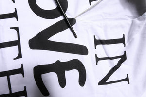 White Cotton Silk Blend Ascot Collar T-shirt