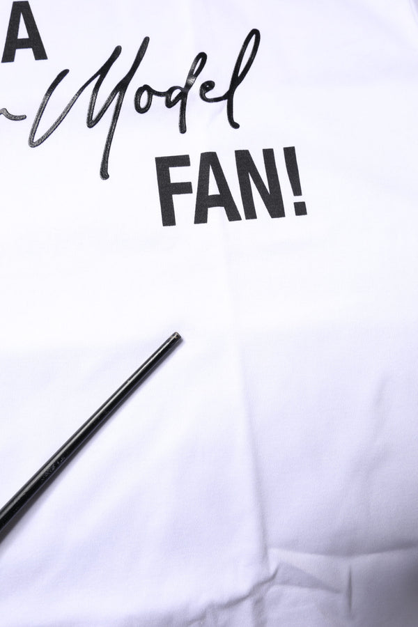 White Printed Cotton Round Neck Top T-shirt