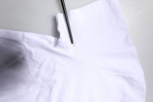 White Printed Round Neck Top Cotton T-shirt