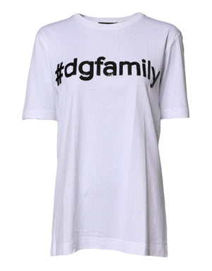 White #DGFAMILY Embroidery Cotton T-shirt