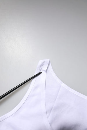 White Cotton Sleeveless Round Neck Tank Top