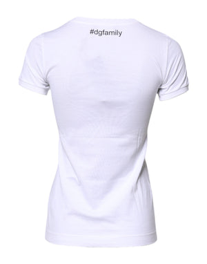 White Cotton #DGFAMILY Embroidery T-shirt