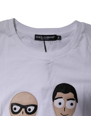 White #DGFAMILY Embroidery Cotton T-shirt