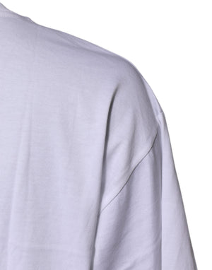 White Printed Round Neck Top Cotton T-shirt