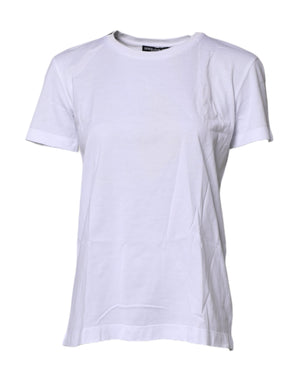 White Short Sleeves Round Neck Top T-shirt