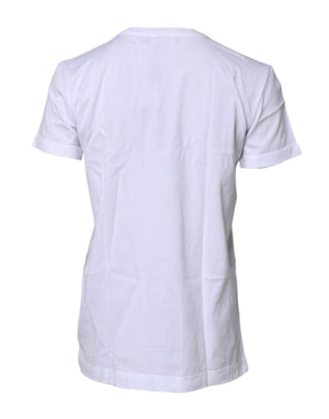 White Short Sleeves Round Neck Top T-shirt