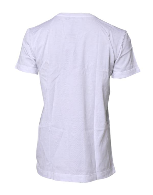 White Short Sleeves Round Neck Top T-shirt
