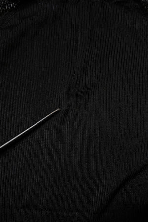 Black Knit Long Sleeves Turtleneck Slim Top