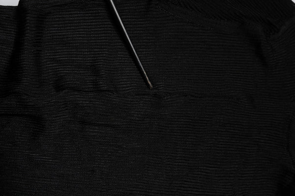 Black Knit Long Sleeves Turtleneck Slim Top