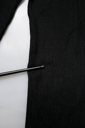 Black Knit Long Sleeves Turtleneck Slim Top