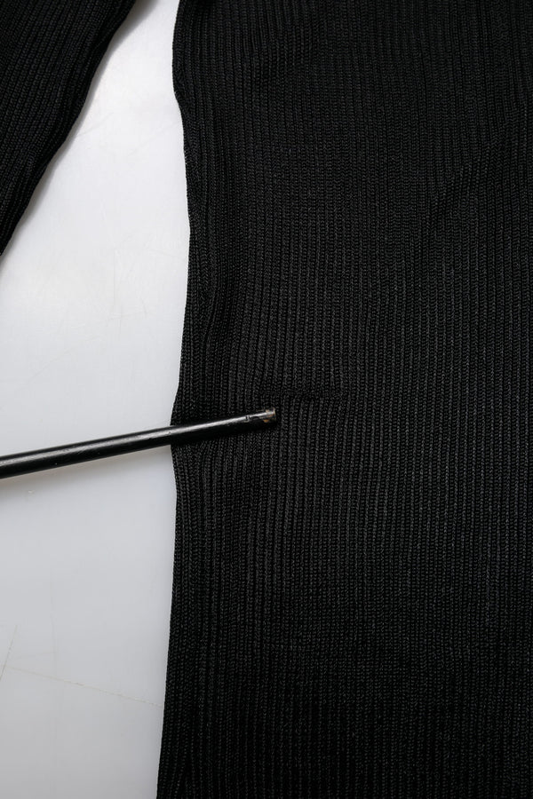 Black Knit Long Sleeves Turtleneck Slim Top