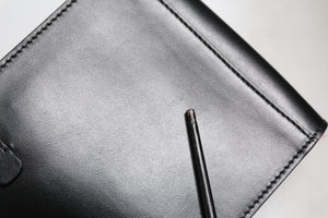 Black Calfskin Leather Logo Plaque Mini Bag