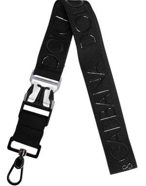 Black Stretch Polyester Rubberised DG Logo Keychain