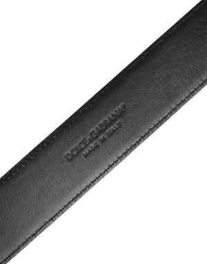 Black Leather Metal Buckle Classic Belt