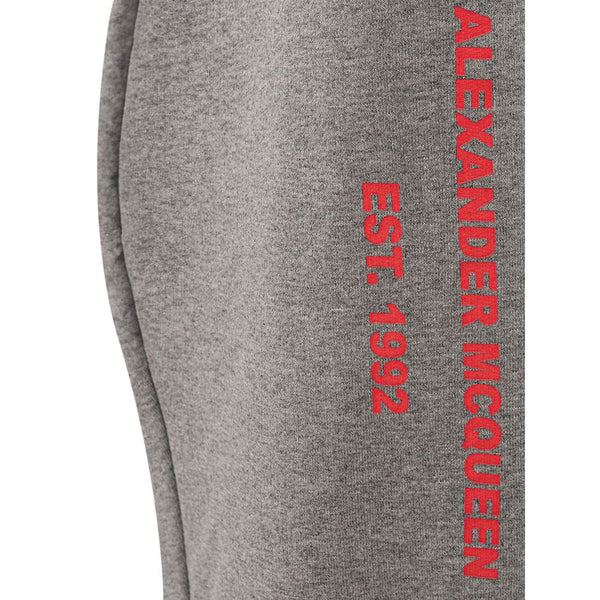 Gray Cotton Athletic Pants