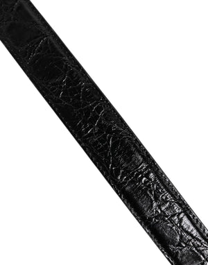 Black Alligator Leather Bag Shoulder Strap