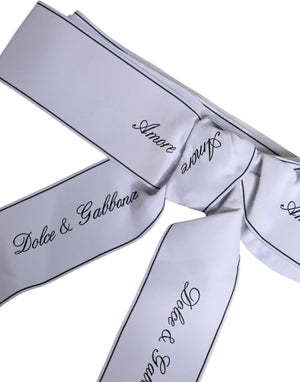 White Waist Ribbon Wide Bow Logo Belt