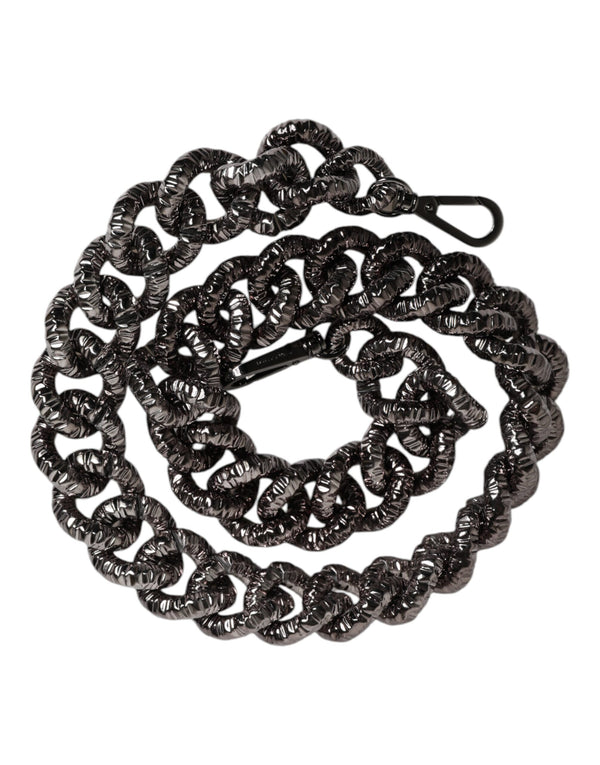 Black Chain Logo Engraved Bag Shoulder Strap