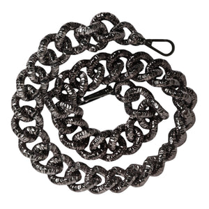 Black Chain Logo Engraved Bag Shoulder Strap