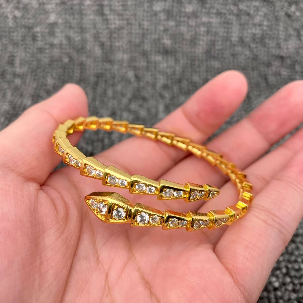 Serpent Crystal Cuff Bracelet