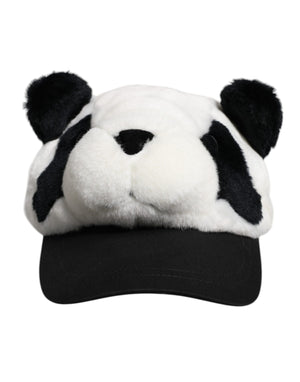 Black White Panda Fur Women Baseball Cap