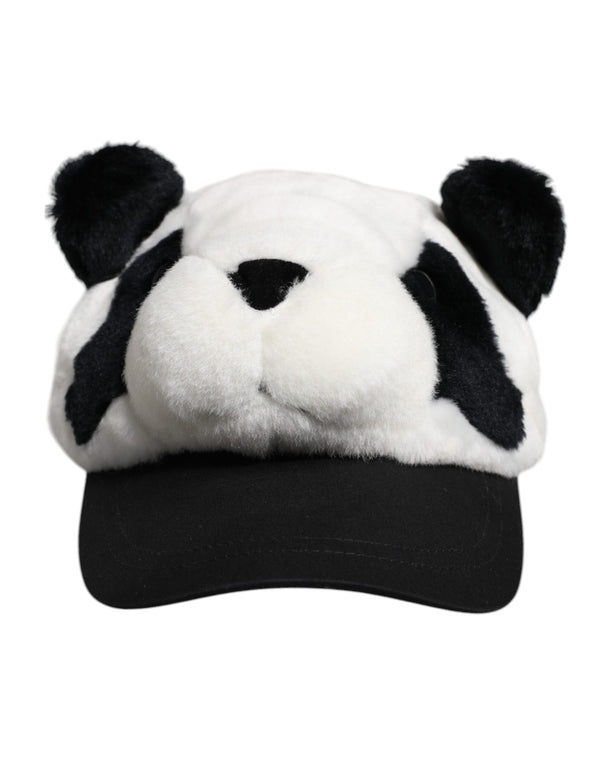 Black White Panda Fur Women Baseball Cap