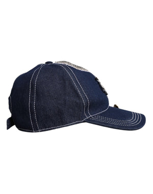 Blue Crystal Embellishment Baseball Cap