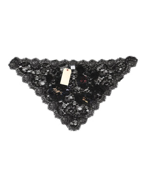 Black Lace Floral Applique Cotton Veil Hat