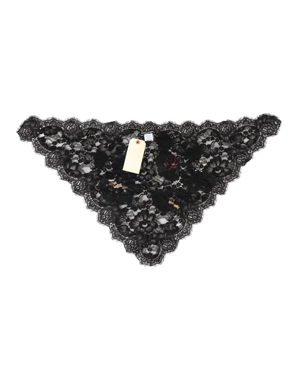 Black Lace Floral Applique Cotton Veil Hat