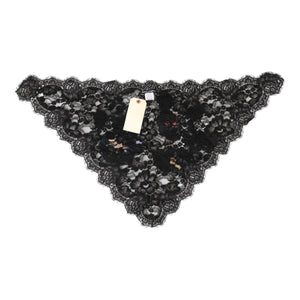 Black Lace Floral Applique Cotton Veil Hat