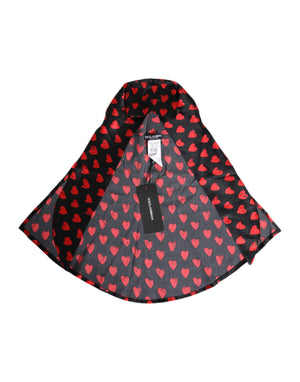 Black Red Hearts Polyester Hat