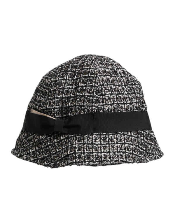 Black Cotton Blend Bucket Hat