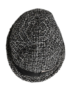 Black Cotton Blend Bucket Hat