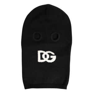 Black Cashmere Knitted Ski Mask Balaclava Hat