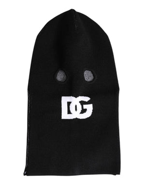 Black Cashmere Knitted Ski Mask Balaclava Hat
