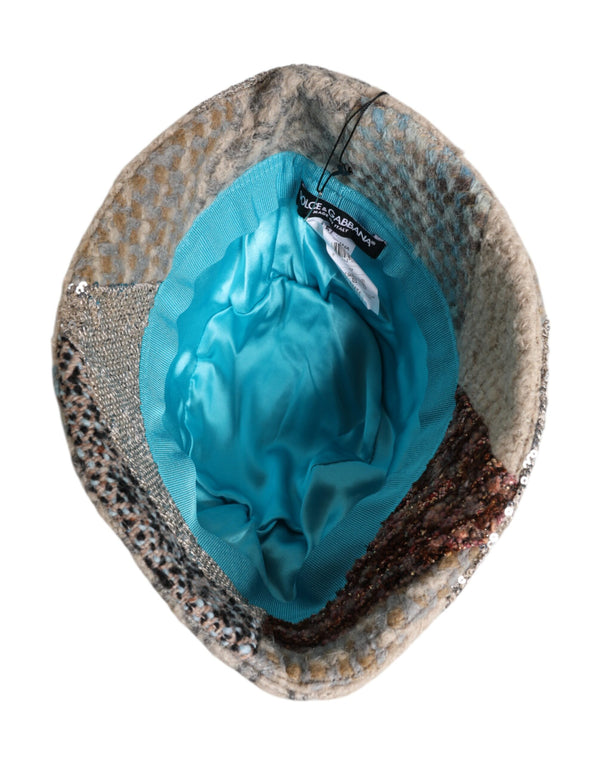 Multicolor Patchwork Embellished Bucket Hat