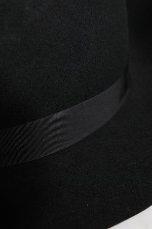 Black Wide Brim Trilby Fedora Hat