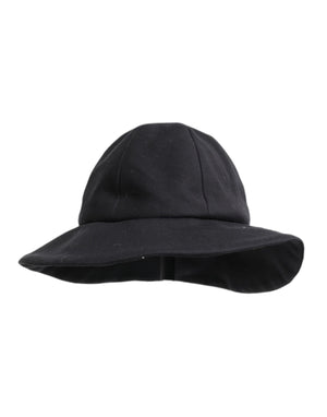Black Cotton Wide Brim Bucket Hat